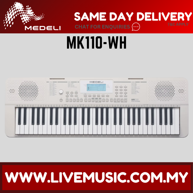 Medeli MK110-WH Millenium Series 61 Keys Portable Keyboard - White ( MK-110 / MK 110 / MK100 / MK 100 ) replace MK100