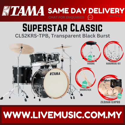 Tama Superstar Classic CL52KRS 5-Piece With Zildjian ILHPRO Cymbal Set - ( CL-52KRS )