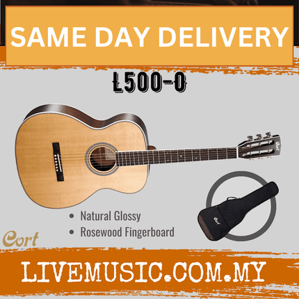 Cort L500-O - Acoustic Guitar with Gig Bag - Natural Glossy (L500 O/L500O)
