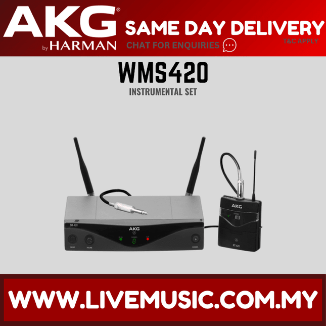 AKG WMS420 Instrumental Set Wireless Guitar System - (WMS-420/WMS 420)