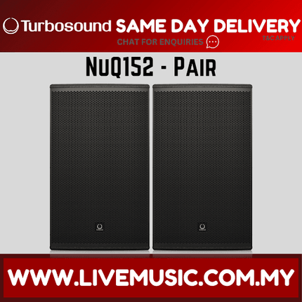 Turbosound NuQ152 500 Watt 2-Way 15" Full Range Loudspeaker w/Speaker Stand And Cable - Each/Pair (NuQ 152 NuQ-152)