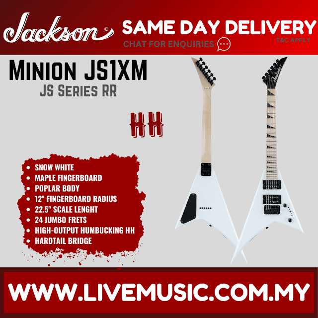 Jackson JS1X JS Series RR Minion Electric Guitar, Maple Fretboard -  Snow White