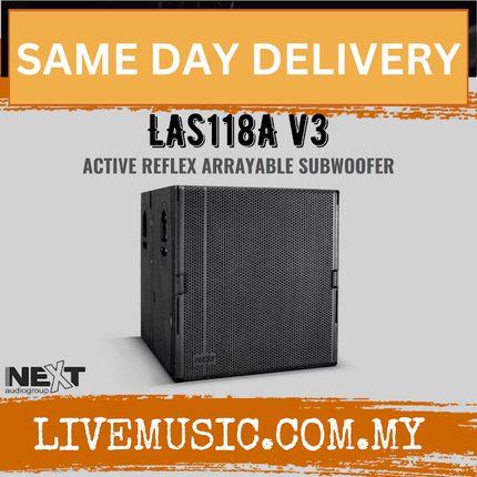 Next Audio LAs118A.v3 Active Front-Loaded Arrayable Subwoofe ( LAs118A v3 / LAs118Av3 )