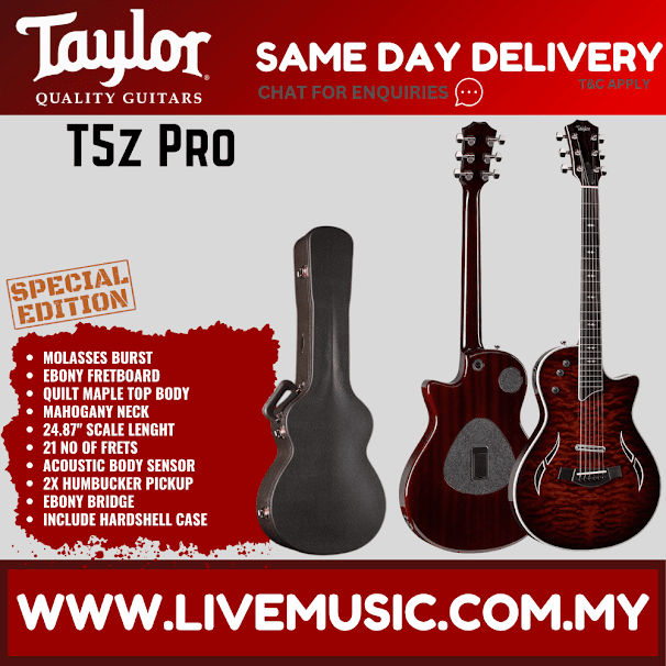 Taylor Special Edition T5z Pro Electric Guitar w/Case, Molasses Burst w/Quilt Maple