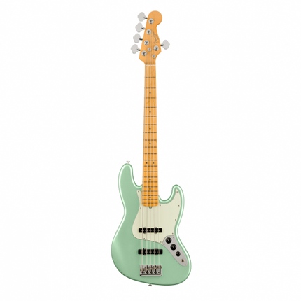 Fender American Professional II 5-String Jazz Bass Electric Guitar, Maple FB, Mystic Surf Green