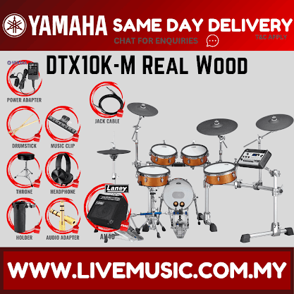 Yamaha DTX10KM-RW Electronic Drum Set With Amplifier And Drum Throne - Real Wood ( DTX10 / DTX10K / DTX10KM )
