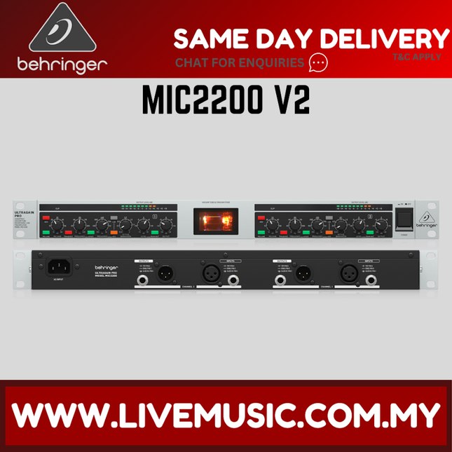 BEHRINGER MIC2200 V2 Audiophile Vacuum Tube Mic/Line Preamplifier ( MIC-2200 / MIC 2200 )