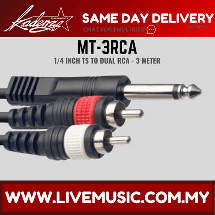 Kadenza MT3RCA 1/4 Inch Ts To Dual Rca - 3 Meter ( LMC )