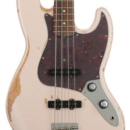 Fender Artist Flea Jazz Bass Guitar Rosewood Fretboard with Gig Bag - Road Worn Faded Shell Pink