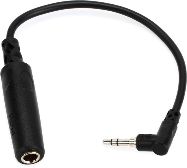 Hosa MHE-100-5 Extension Cable, 1/4inch(F) to 3.5mm (M) Angled, 6inch (MHE1005/MHE 1005)