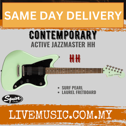 Squier Contemporary Active Jazzmaster HH Electric Guitar, Laurel Fingerboard - Surf Pearl