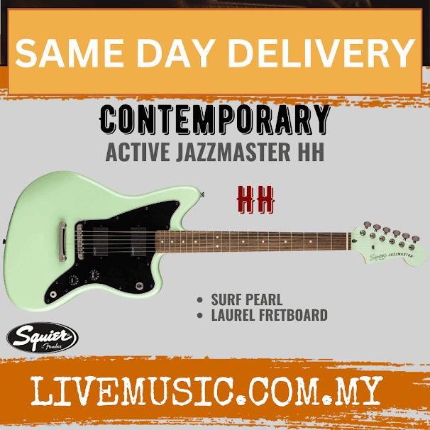 Squier Contemporary Active Jazzmaster HH Electric Guitar, Laurel Fingerboard - Surf Pearl