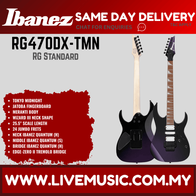 Ibanez RG470DX RG Standard Series Electric Guitar - Sea Foam Green Matte / Tokyo Midnight ( RG470DXTMN RG470DXSFM )