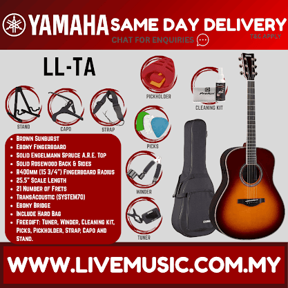 Yamaha LL-TA TransAcoustic Dreadnought Acoustic-Electric Guitar with Hard Bag - ( LLTA / LL-TA-VT )