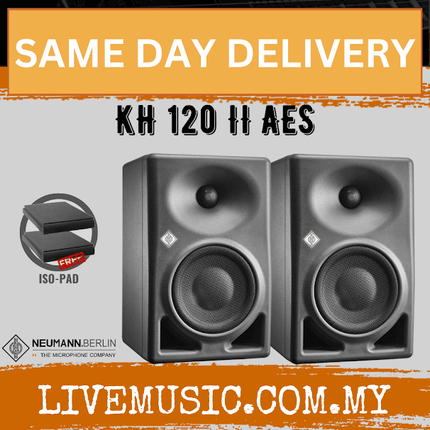 Neumann KH 120 II AES67 DSP 4" Powered Studio Speaker w/Isolation Pad (Grey) - Pair ( KH 120 II AES67 DSP )