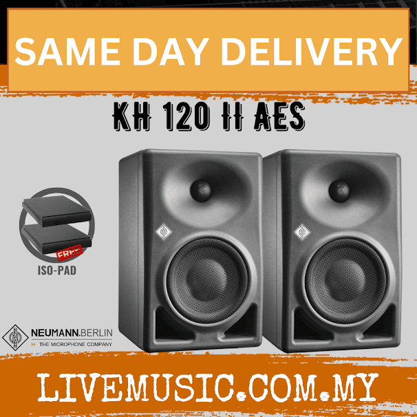 Neumann KH 120 II AES67 DSP 4" Powered Studio Speaker w/Isolation Pad (Grey) - Pair ( KH 120 II AES67 DSP )