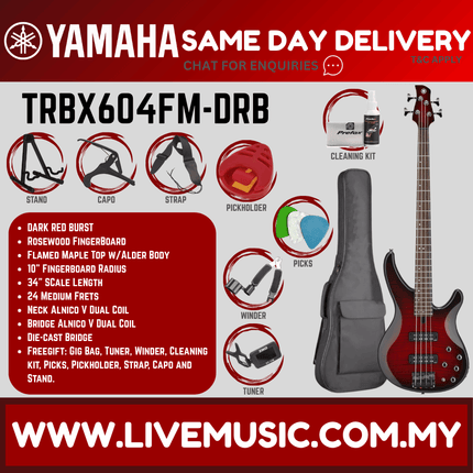 Yamaha TRBX604FM 4-string Electric Bass Guitar  ( TRBX 604FM / TRBX-604FM )