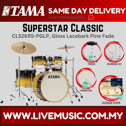 Tama Superstar Classic CL52KRS 5-Piece With Zildjian ZP4PK Cymbal Set - ( CL-52KRS )
