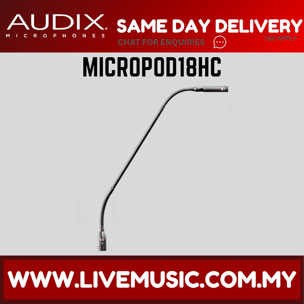 Audix MICROPOD-18HC Micro Series Gooseneck Microphone Hrpercardioid (MICROPOD18HC/MICROPOD 18HC)