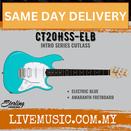 Sterling By Music Man Intro Series Cutlass CT20HSS Electric Guitar - Electric Blue (CT20 HSS)