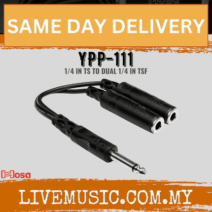 Hosa YPP-111 Y Cable, 1/4inch TS to 1/4inch TSF (YPP111/YPP 111)