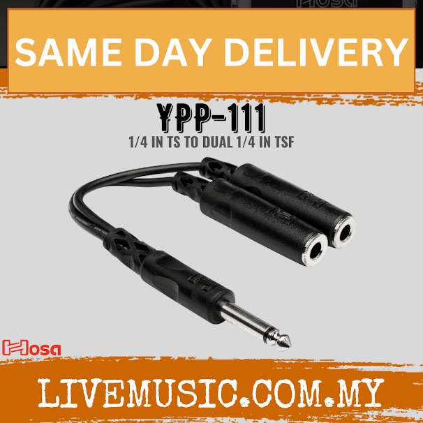 Hosa YPP-111 Y Cable, 1/4inch TS to 1/4inch TSF (YPP111/YPP 111)