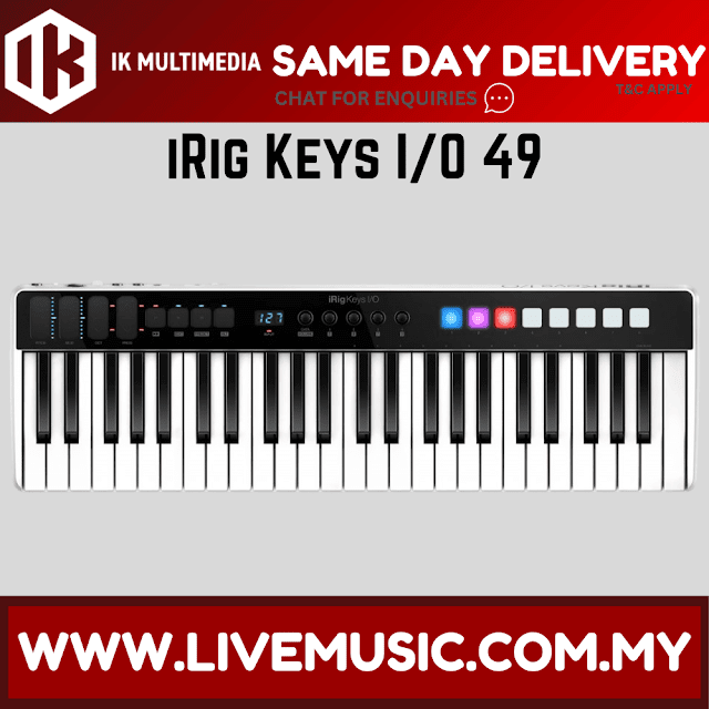 IK Multimedia iRig Keys I/O 49 - 49 Key Keyboard Controller For Mac & PC with Audio Interface (Keys-I/O)