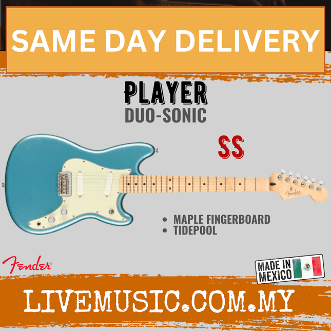 Fender Player Duo-Sonic Electric Guitar, Maple Fretboard - Tidepool