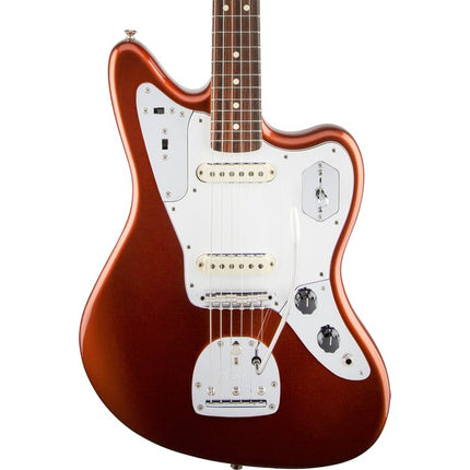 Fender Artist Johnny Marr Jaguar Electric Guitar, RW FB, Olympic White / Metallic KO-Metallic KO