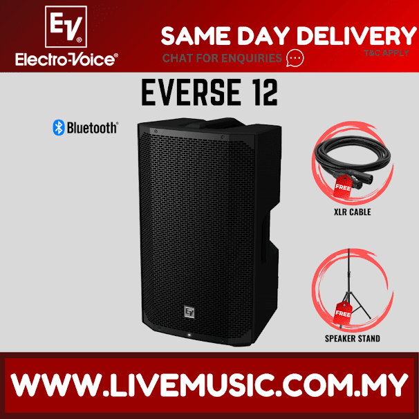 EV Electro-Voice Everse 12 12-inch 2-way Battery-powered PA Speaker - Black ( Everse-12 / Everse12 )