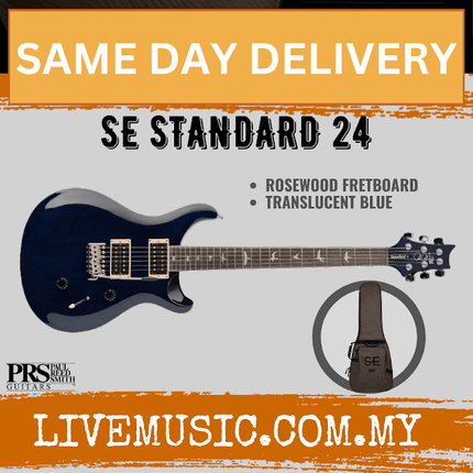 PRS SE Standard 24 Electric Guitar with Bag - Translucent Blue (SE-24/SE24)