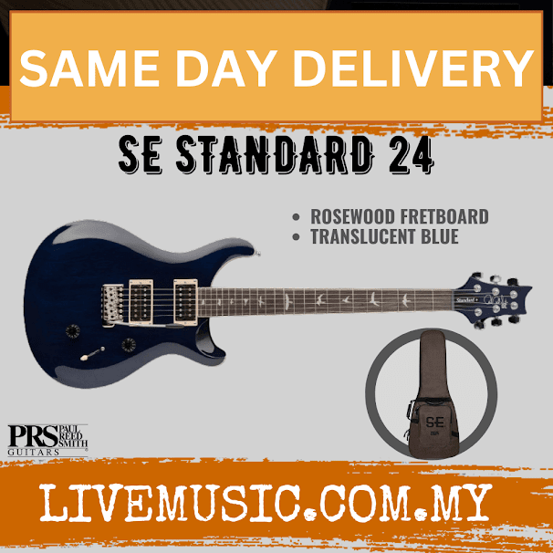 PRS SE Standard 24 Electric Guitar with Bag - Translucent Blue (SE-24/SE24)