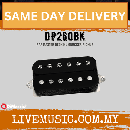 DiMarzio DP260BK PAF® Master Neck Humbucker Pickup, Black (DP260-BK/DP260 BK)