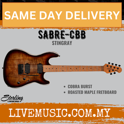 Sterling SABRE-CBB Electric Guitar Roasted Maple Fretboard - Cobra Burst ( SABRECBB / SABRE CBB )