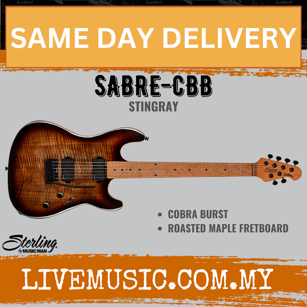 Sterling SABRE-CBB Electric Guitar Roasted Maple Fretboard - Cobra Burst ( SABRECBB / SABRE CBB )