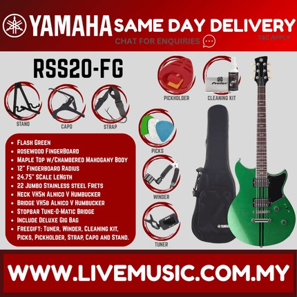 Yamaha Revstar Standard RSS20 Electric Guitar - Black / Vintage White / Sunset Burst / Swift Blue / Flash Green / Hot Merlot / Mist Green / Sonic Blue ( RSS20 / RSS 20 )