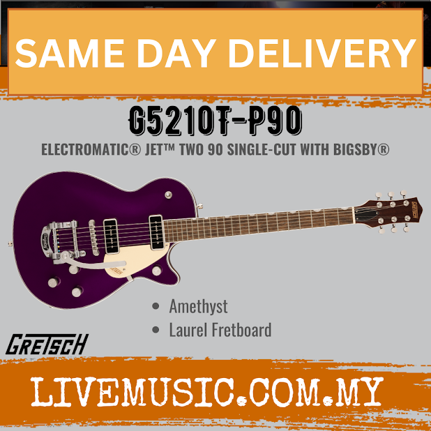 Gretsch G5210T-P90 Electromatic Jet Two 90 Electric Guitar, Laurel FB, Amethyst