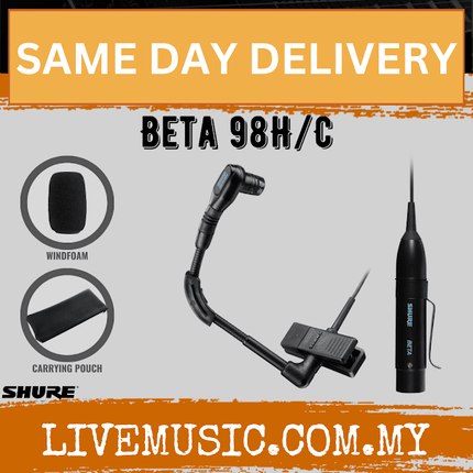 Shure BETA 98H/C Cardioid Condenser Clip-on Instrument Microphone (BETA98HC / BETA-98H/C)