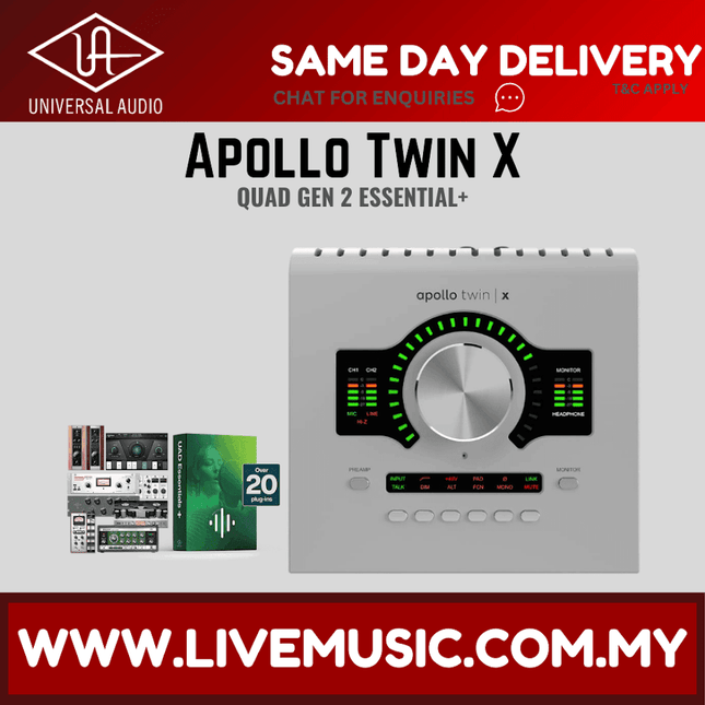 Universal Audio Apollo Twin X QUAD Gen 2 Thunderbolt Audio Interface - Essentials+ Edition