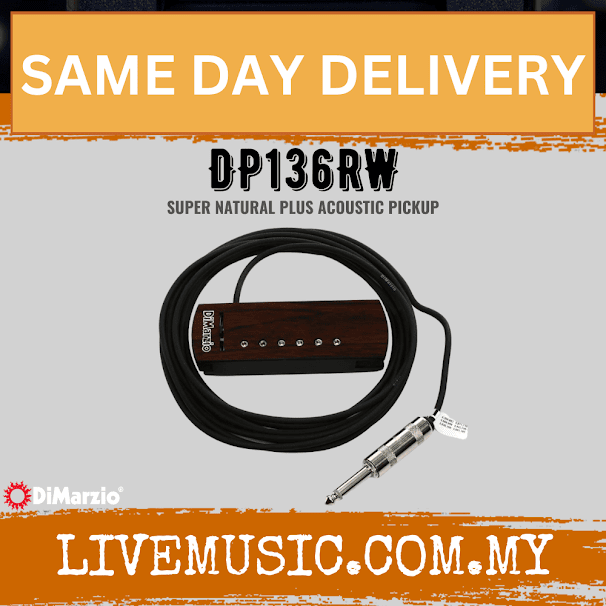 DiMarzio DP136RW Super Natural Plus Acoustic Guitar Soundhole Pickup, Rosewood (DP136)