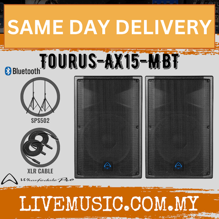 WHARFEDALE PRO TOURUS-AX15MBT Series 450 Watts 2-Way Loudspeaker w/Bluetooth And Stand - Each / Pair ( TOURUSAX15MBT AX15-MBT )