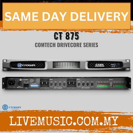 Crown CT 875 Eight-channel, 75W @ 4Ω Power Amplifier ( CT-875 / CT875 )