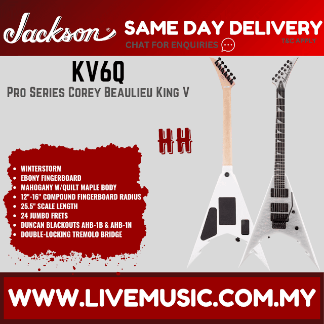 Jackson KV6Q Pro Series Signature Corey Beaulieu King V  Electric Guitar, Ebony Fretboard - Winterstorm