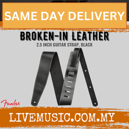 Fender Broken-in Leather Guitar Strap - Black