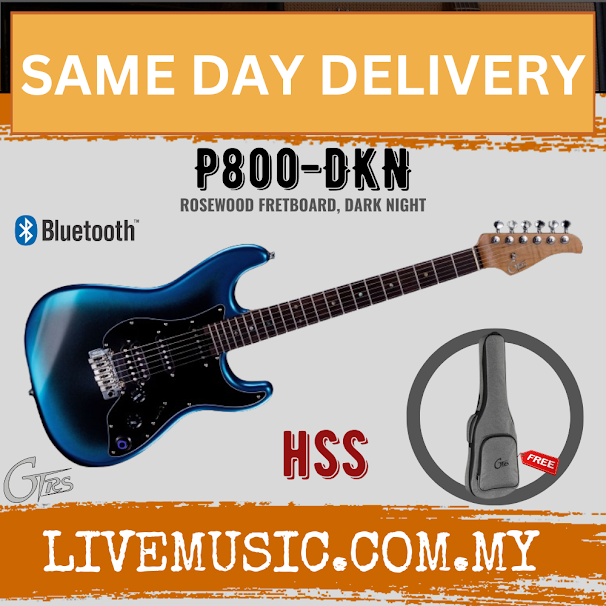 GTRS P800-DKN HSS Series Intelligent Electric Guitar,Rosewood FB - Dark Night
