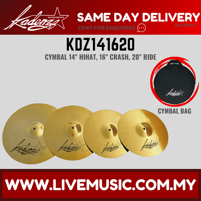 Kadenza KDZ-141620 Cymbals Set For Drum Set (14 Hihat , 16 Crash, 20 Ride) ( KDZ141620 KDZ 141620 )