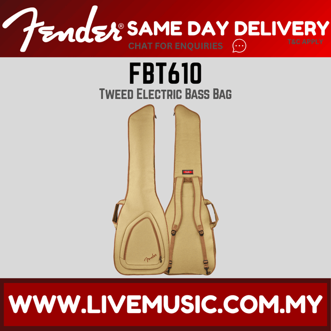 Fender FBT-610 Electric Bass Guitar Gig Bag, Tweed (FBT610)