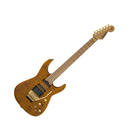 Jackson USA Signature Phil Collen PC1 Satin Stain Electric Guitar, Flame Maple Fretboard - Transparent Amber (PC-1/PC 1)