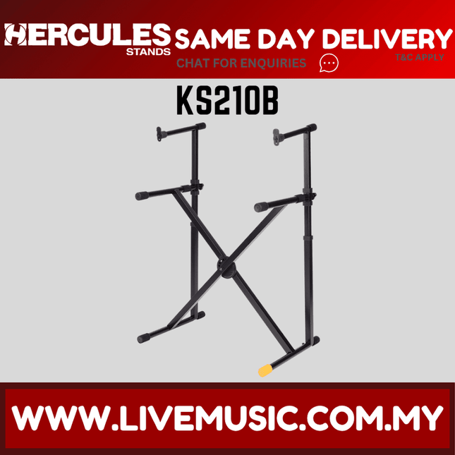 Hercules KS210B EZ-LOK Double Tier X Keyboard Stand (KS210B)