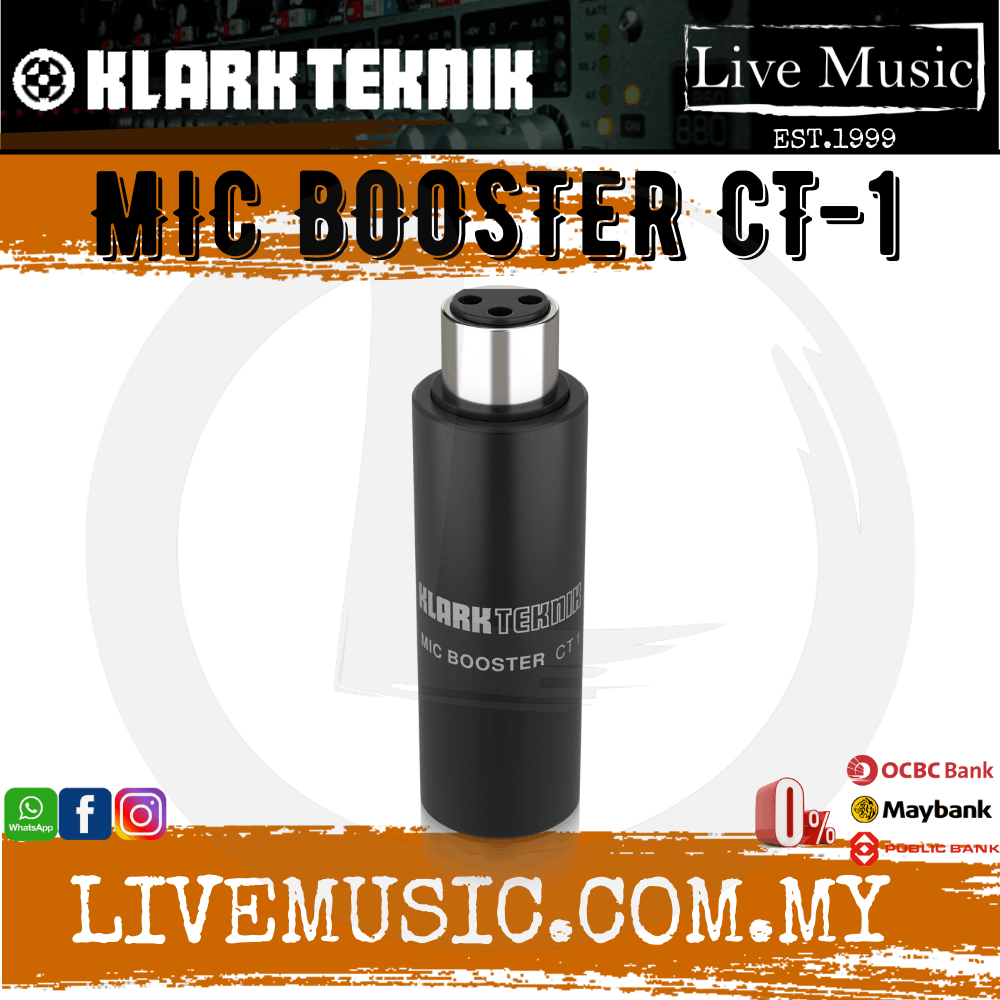 Klark Teknik MIC BOOSTER CT 1 Compact Dynamic Microphone Booster ( CT1 ...